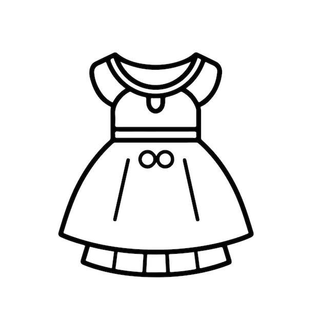 Schizzo Disegnato a mano linea singola arte colorare vestito giorno