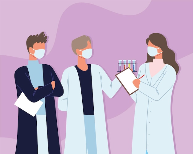 Scientifici che analizzano i campioni
