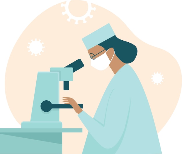 Scienziata che fa ricerca in laboratorio Sviluppo di un vaccino per la malattia del coronavirus COVID19