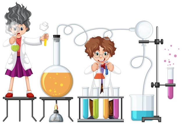 Scienziato che fa esperimento scientifico in laboratorio