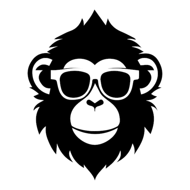 scimmia che indossa occhiali da sole illustrazione vettoriale del logo iconico