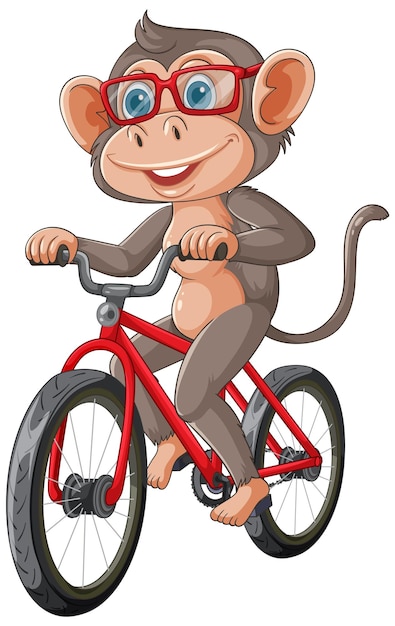 Scimmia in bicicletta rossa