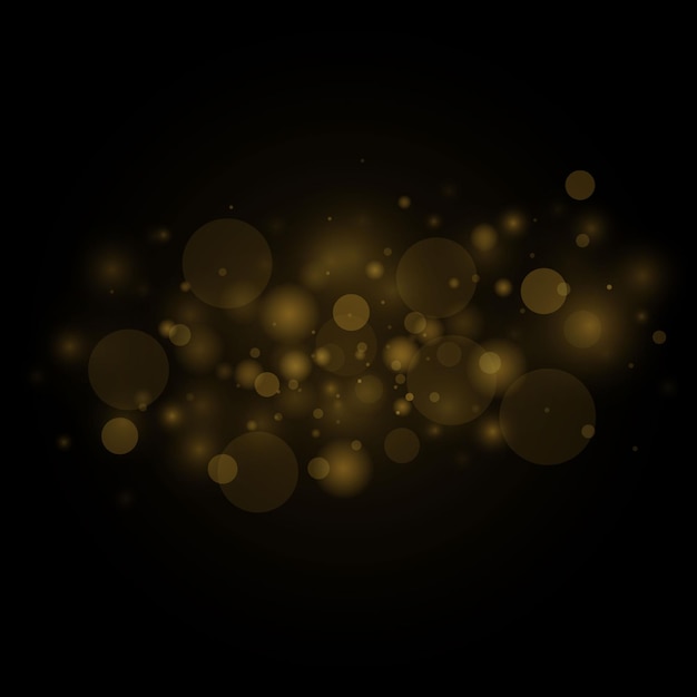 Scintille dorate e stelle dorate brillano con una luce speciale