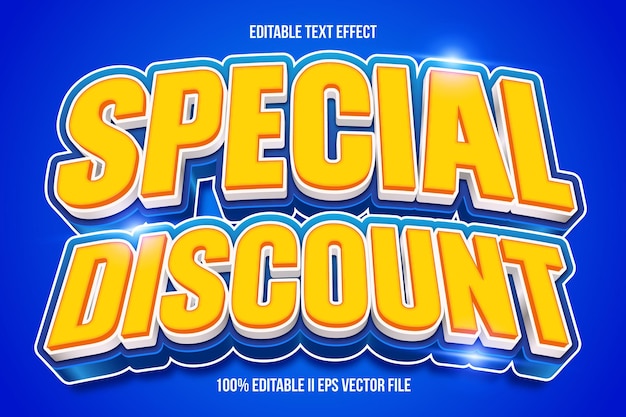 Sconto speciale Effetto di testo modificabile Stile di gradiente in rilievo 3D