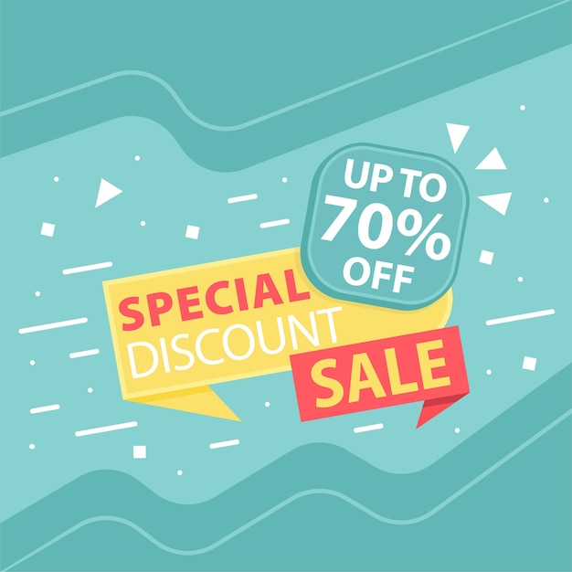 Sconto speciale vendita promozione banner template vector colore piatto colore design illustrazione