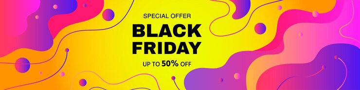 Vettore sconto vendita venerdì nero sfondo moderno con elementi fluidi astratti e forme dinamiche