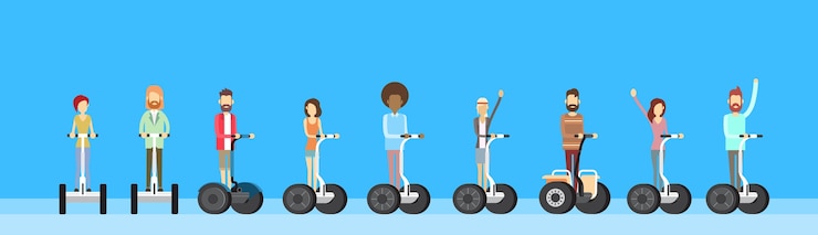 Vettore scooter elettrico di segway del giro della gente della gente