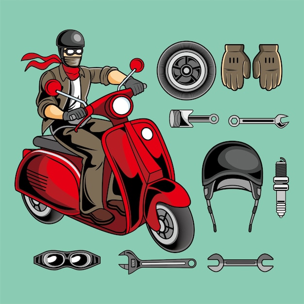 Scooter Rider Vector Pack