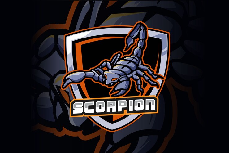 Scorpion esport e design del logo mascotte sportiva