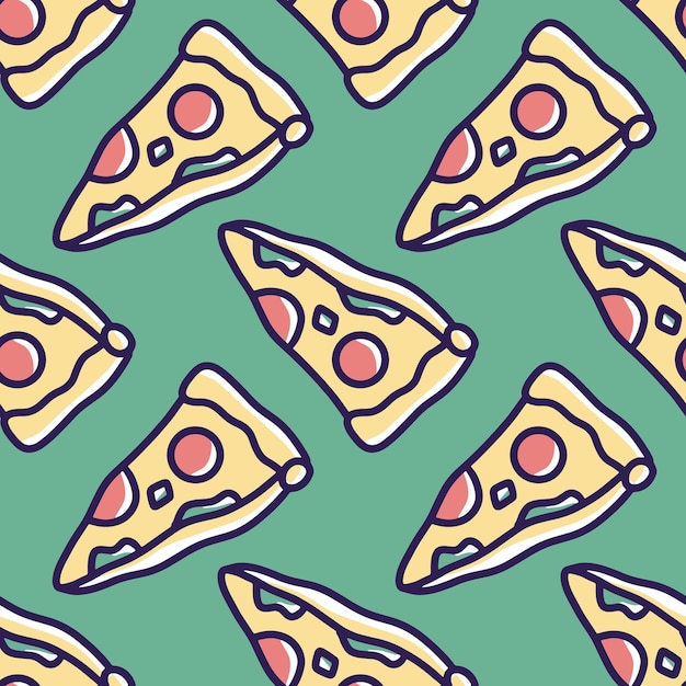 Scribble pattern di fast food pizza disegno a mano