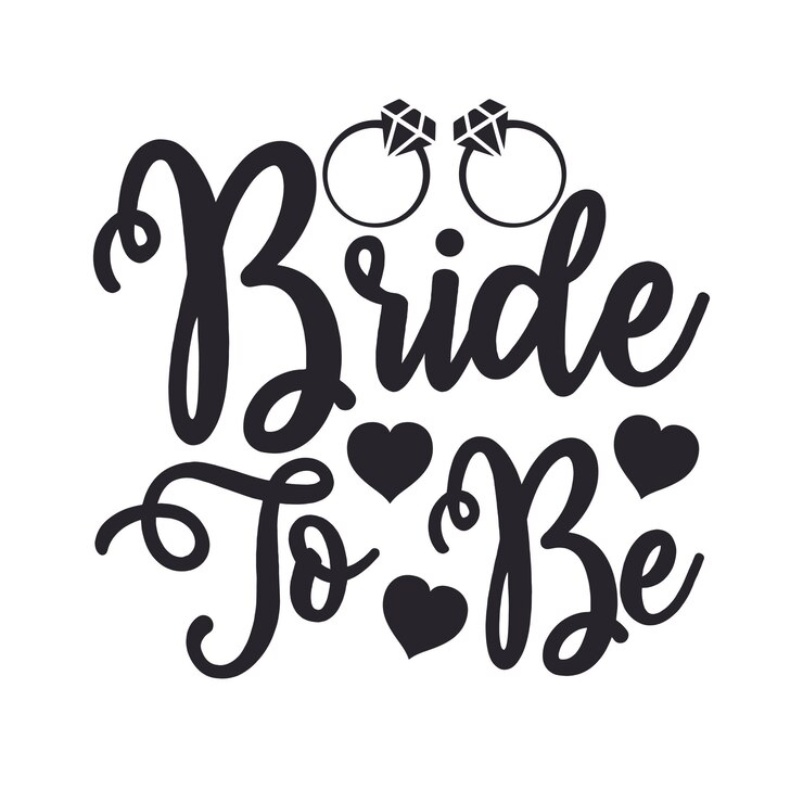 Scritte tipografiche in corsivo Bride to Be