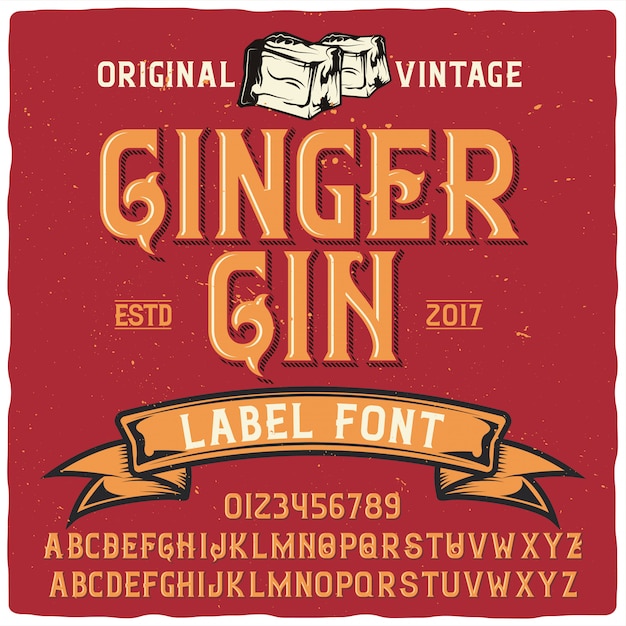 Scritte vintage Ginger Gin