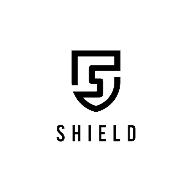 scudo con la lettera s per il design del logo del servizio di sicurezza
