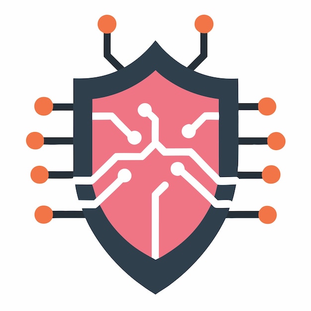 Scudo di sicurezza informatica con codice binario e progettazione di circuiti