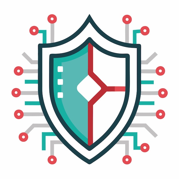 Scudo di sicurezza informatica con codice binario e progettazione di circuiti