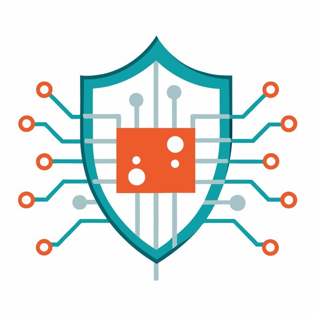 Scudo di sicurezza informatica con codice binario e progettazione di circuiti