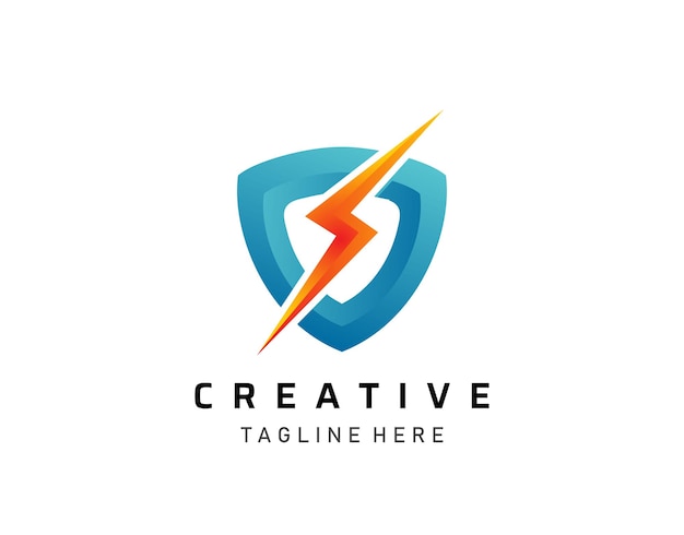 Scudo Flash. Design del logo della guardia veloce.