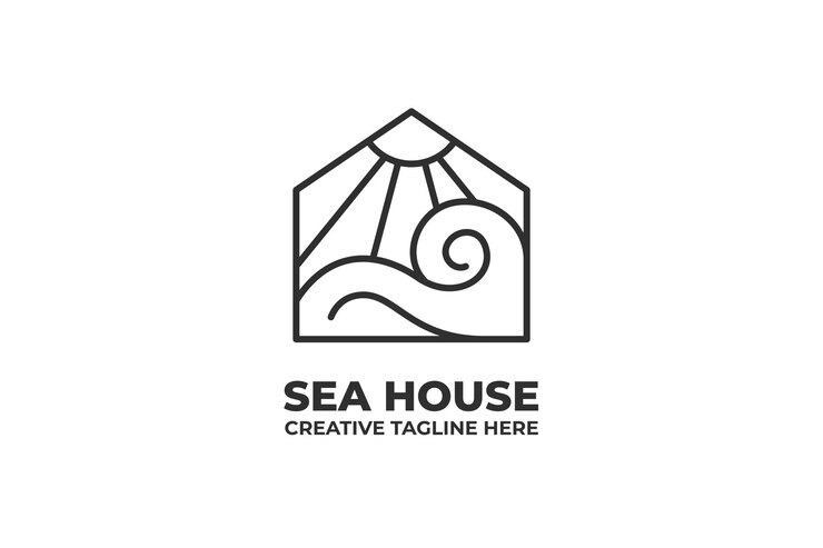 Sea House Natura Oceano Monoline Logo