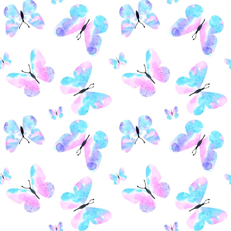 Seamless pattern con farfalle di acquerello
