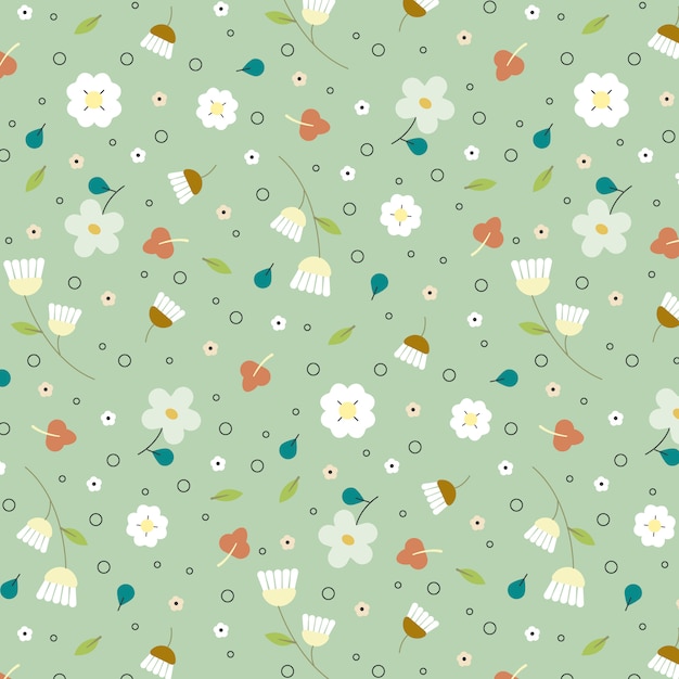 Seamless pattern di fiori carini