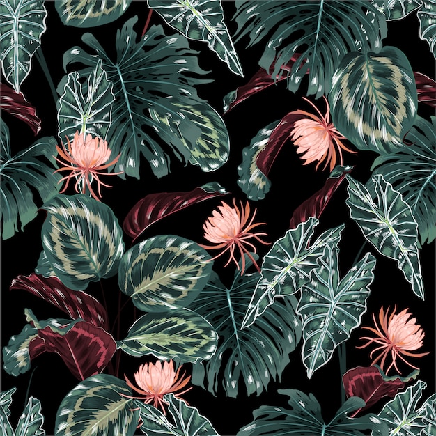 Seamless pattern di foresta tropicale