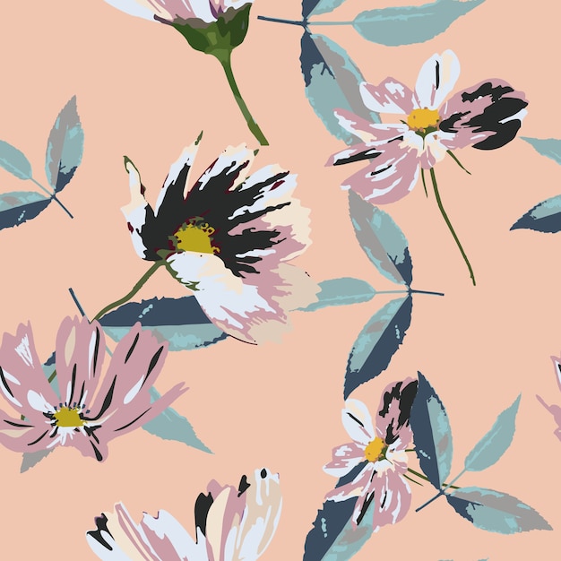 Seamless pattern floreale con fiori