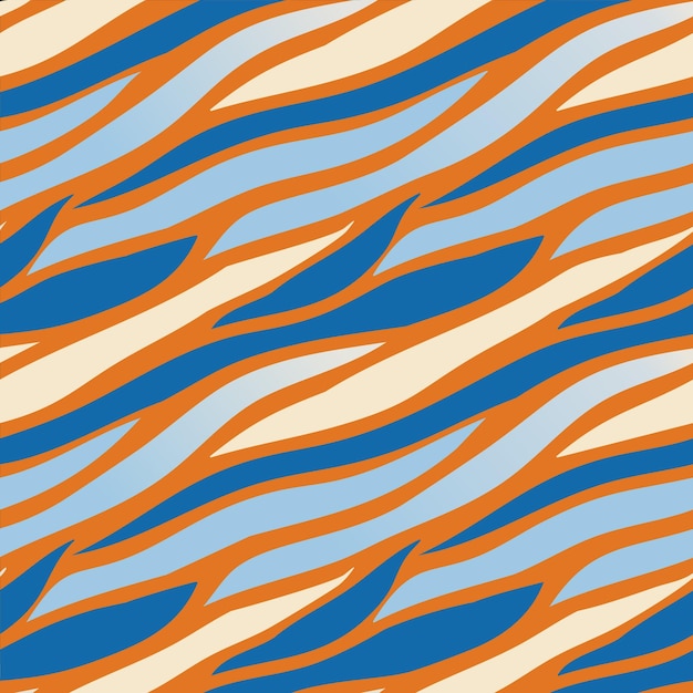 Seamless Safari Zoo Animal Tiger Stripe Pattern Cute Cartoon Skin Fabric Art Textile Design Print (Disegno tessile stampato senza cuciture)