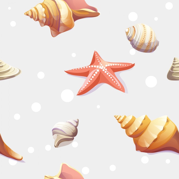 Seamless texture con l'immagine di conchiglie