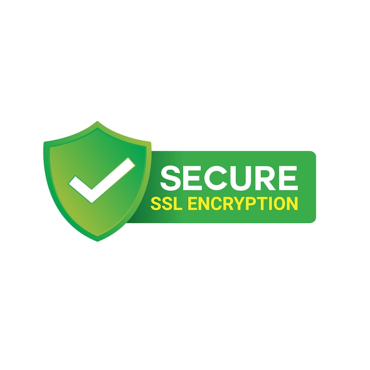 Secure SSL Encryption Logo, Secure Connection Icon Vector Illustration, SSL Certificate Icon