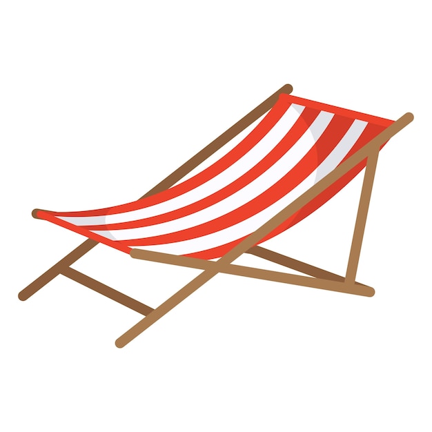 Sedia da spiaggia vettoriale su sfondo bianco