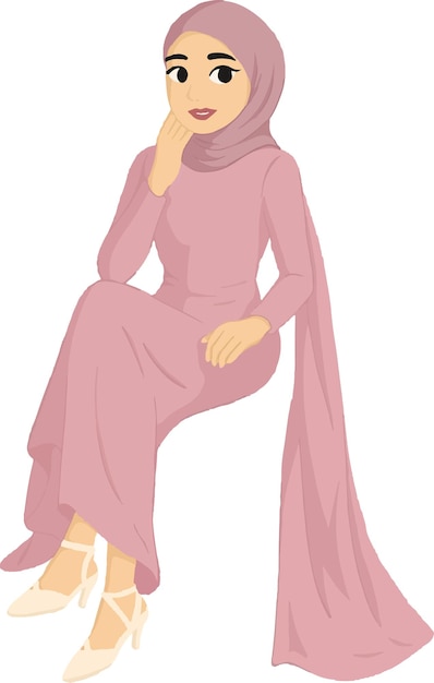 Seduta di una ragazza Hijabi