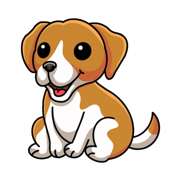 Seduta sveglia del fumetto del piccolo cane beagle