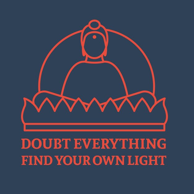 Seduto meditando Buddha Icon Vector design piatto