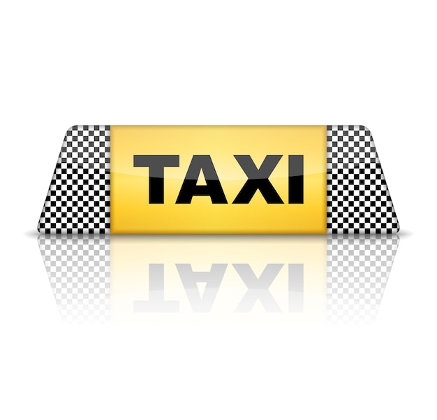 Segnale di taxi con illustrazione vettoriale eps10 di riflessione