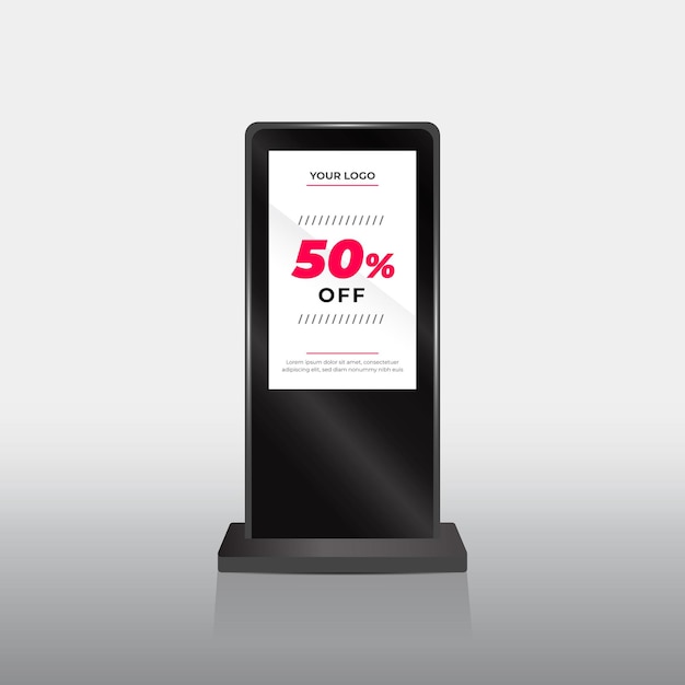 Segnaletica per stand pubblicitari digitali Design mockup vuoto per cartelloni pubblicitari all'aperto