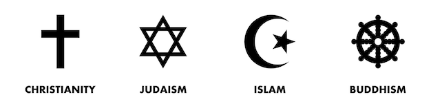 Segni religiosi Set Simboli della religione mondiale