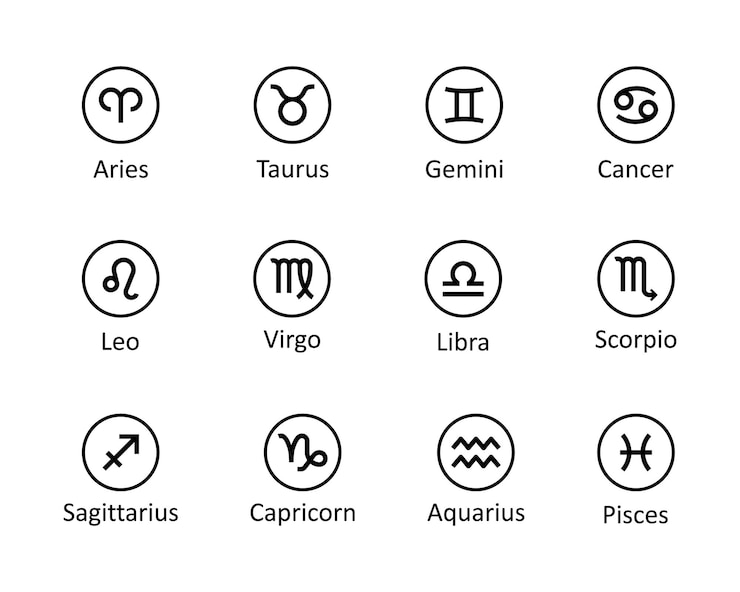 Vettore segni zodiacali vettore oroscopo
