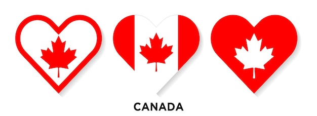 Segno a forma di cuore con la bandiera del Canada