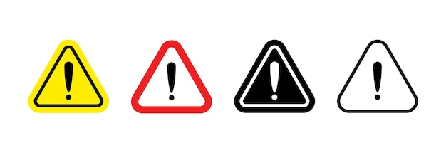 Segno di avvertimento vettoriale con segno d'esclamazione icona di avvertimenti impostata raccolta di icone d'avvertimenti Attenzione