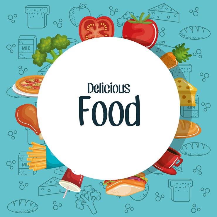 Vettore segno di cibo delizioso