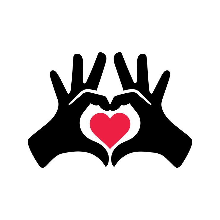 Vettore segno di cuore mostrato da pennelli per un segno o icona san valentino cuore amore silhouette nera