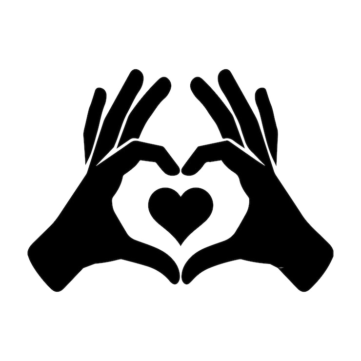 Vettore segno di cuore mostrato da pennelli per un segno o icona san valentino cuore amore silhouette nera