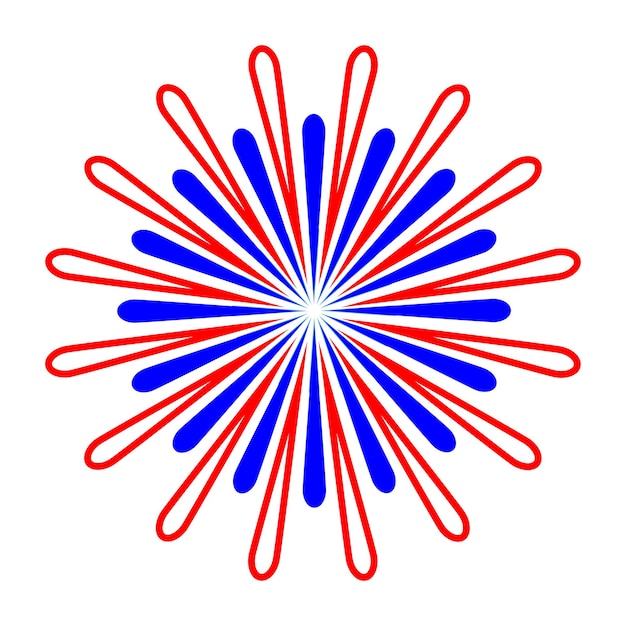 Segno di fuochi d'artificio. Illustrazione vettoriale isolata su sfondo bianco