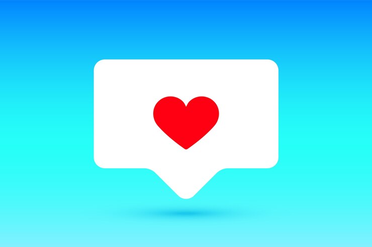 Vettore segno di notifiche come, fumetto. come il simbolo con il cuore, uno come e l'ombra per il social network