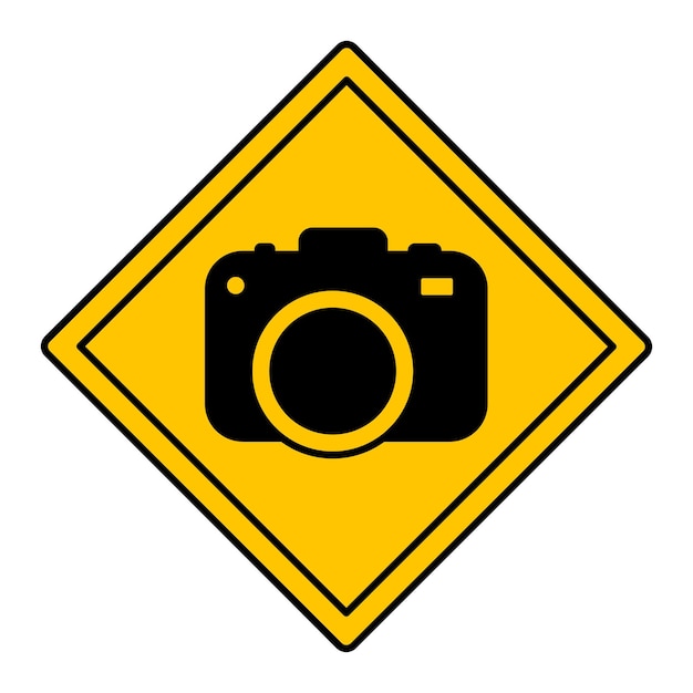 Segno giallo della zona del fotografo