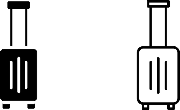 segno o simbolo dell'icona del bagaglio in stile glifo e linea isolato su sfondo trasparente