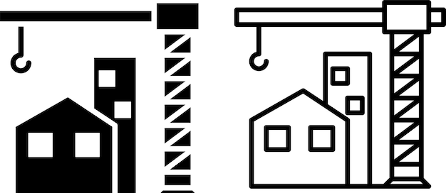 segno o simbolo di costruzione in stile glifo e linea isolato su uno sfondo trasparente