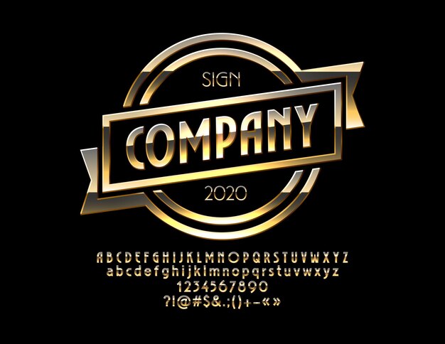 Segno promozionale di lusso di Chic Golden Shiny Emblem Company