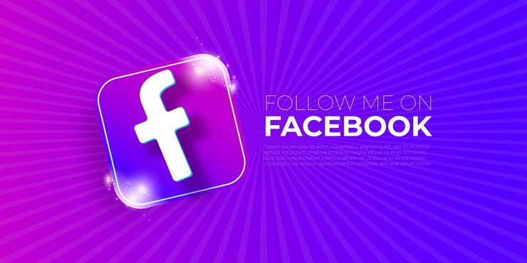 Vettore seguimi sul modello di banner di facebook