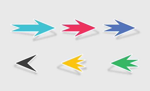 Sei adesivi freccia in diversi colori